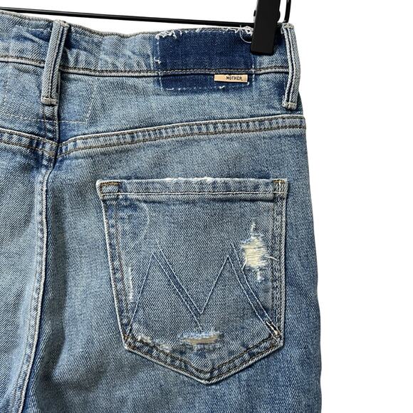 MOTHER Womens The Insider Crop Step Fray Jeans Size 28 Light Wash Distressed NWT - Picture 6 of 10